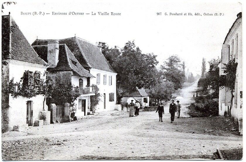 Baig-de-Béarn, route d"Orthez vers 1900