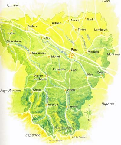 Carte du Béarn